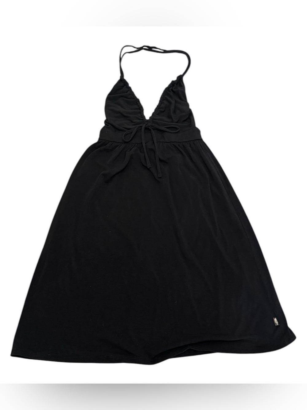 The North Face Black Halter Dress Empire Waist Stretch Jersey Sz M Orig $89
